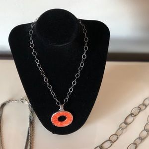 Silpada Coral pendant and silver necklace